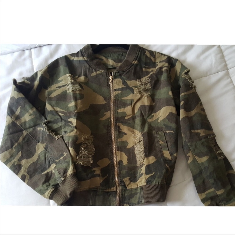 Camouflage bomber jacket